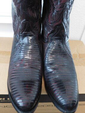 Dan Post teju lizard black cherry 12 D width